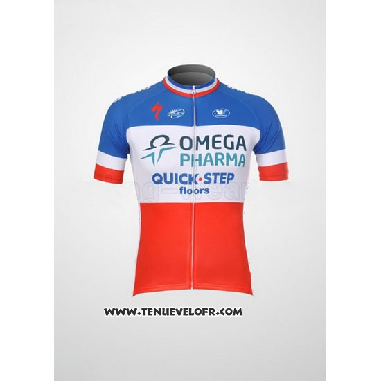 2012 Maillot Ciclismo Omega Pharma Quick Step Champion France Manches Courtes et Cuissard